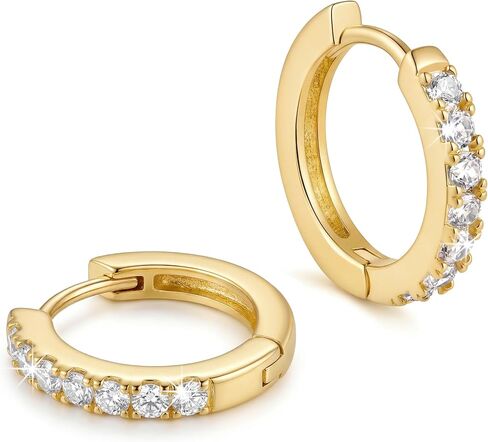 Chantel Yorke 14K Gold Hoop Earrings for Women 14K Gold Earrings for Women Gold Hoop Earring for Womens Hoops Refined Shine to Classic Design with Cubic Zirconia Hoops Earring for Womens 12/14/16/20/25/30mm in Saudi Arabia