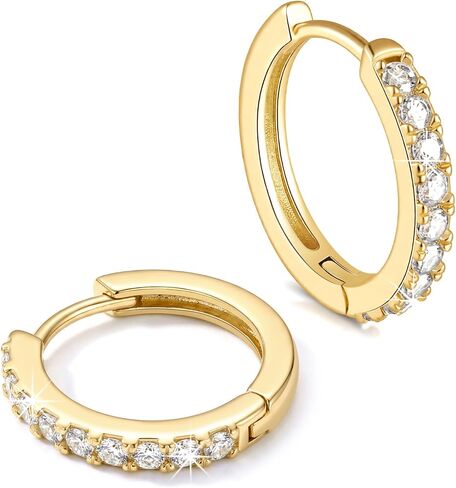 Chantel Yorke 14K Gold Hoop Earrings for Women 14K Gold Earrings for Women Gold Hoop Earring for Womens Hoops Refined Shine to Classic Design with Cubic Zirconia Hoops Earring for Womens 12/14/16/20/25/30mm in Saudi Arabia
