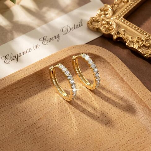 Chantel Yorke 14K Gold Hoop Earrings for Women 14K Gold Earrings for Women Gold Hoop Earring for Womens Hoops Refined Shine to Classic Design with Cubic Zirconia Hoops Earring for Womens 12/14/16/20/25/30mm in Saudi Arabia