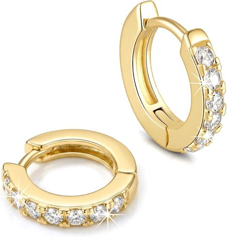 Chantel Yorke 14K Gold Hoop Earrings for Women 14K Gold Earrings for Women Gold Hoop Earring for Womens Hoops Refined Shine to Classic Design with Cubic Zirconia Hoops Earring for Womens 12/14/16/20/25/30mm in Saudi Arabia