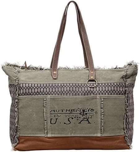 Myra Bag Honey Bee Upcycled Canvas Weekender Bag S-1198 in Saudi Arabia
