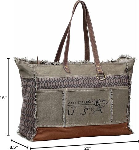 Myra Bag Honey Bee Upcycled Canvas Weekender Bag S-1198 in Saudi Arabia