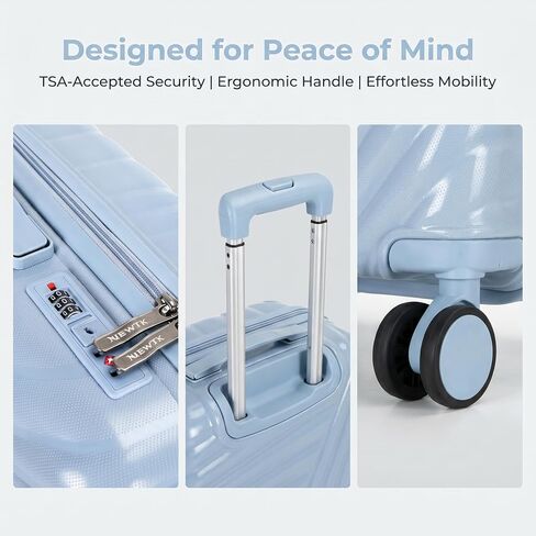 Carry On Luggage with Spinner Wheels, Hardside Suitcase with TSA Lock, Lightweight Travel Rolling Luggage with Telescoping Handle (Sky Blue) in Saudi Arabia