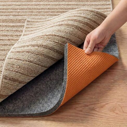 3 x 5 Ft Rug Pad Non-Slip, 1/4" Thick, Rug Gripper for Hardwood Floors, Felt and Natural Rubber Backing, Dual Surface, Cushioned Pads, Keep Carpets in Place, Protective Padding Under Area Rugs in Saudi Arabia