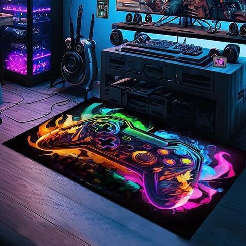 Gaming Area Rugs for Boys,Gaming Rug Boy Room Decor,Gaming Rugs for Gaming Room,Teen Game Player Video Gaming Rugs for Bedroom Living Room Playroom,Teen Game Player(47" x 31") in Saudi Arabia