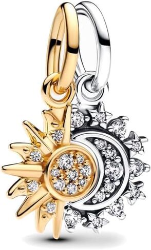 925 Sterling Silver Charm, Sun, Moon and Star Series Pendant Charms Fit Pandora Bracelets DIY Jewelry Gift for Women in Saudi Arabia