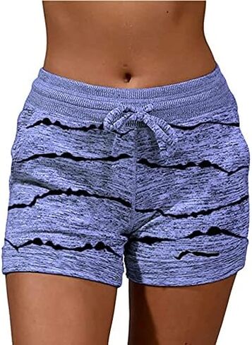 Shorts for Women 2026 Summer Drawstring Elastic Waist Lounge Stretchy Casual Yoga Gym Athletic Shorts with Pockets in Saudi Arabia
