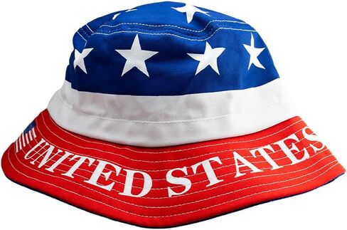 United States Bucket Hat in Red, White and Blue in Saudi Arabia