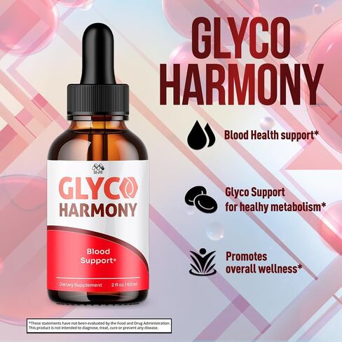 Glyco Harmony Drops, Official Glyco Harmony Liquid Supplement with All Natural Ingredients, GlycoHarmony Blood Support Maximum Strength Health and Wellness Vitamin Supplement (1 Bottle, 30 Servings) in Kuwait