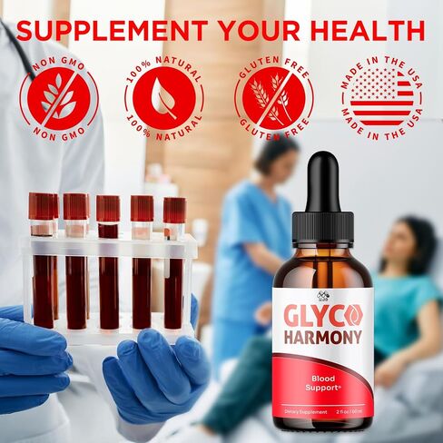 Glyco Harmony Drops, Official Glyco Harmony Liquid Supplement with All Natural Ingredients, GlycoHarmony Blood Support Maximum Strength Health and Wellness Vitamin Supplement (1 Bottle, 30 Servings) in Kuwait