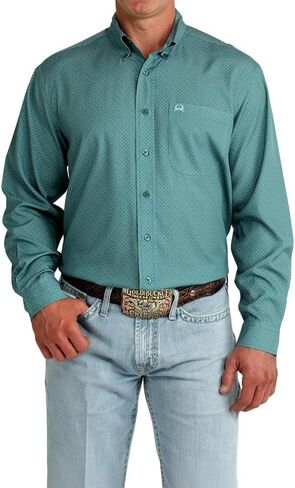 Cinch Men's Teal Arena Flex Long Sleeve Shirt in Kuwait