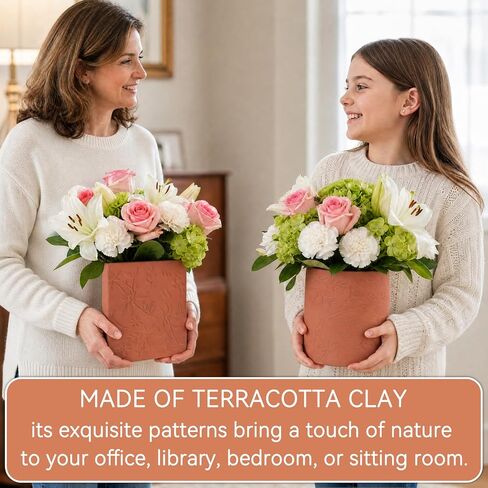 Terracotta Flower Vase for Home Decor, Decorative Vase for Dining Table Decor Fireplace Living Room Bathroom in Saudi Arabia