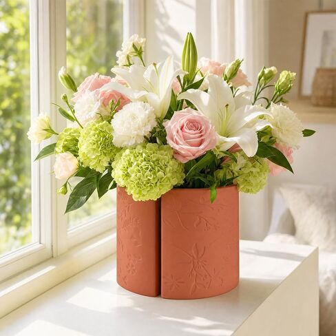 Terracotta Flower Vase for Home Decor, Decorative Vase for Dining Table Decor Fireplace Living Room Bathroom in Saudi Arabia