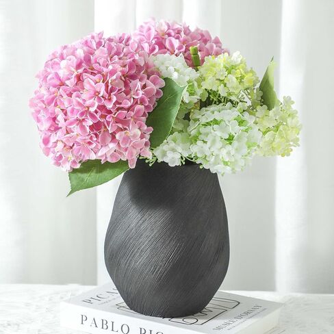 ALMA 14" Tall White Flower Vase, Large Modern Ceramic Vase for Home Decor, Minimalist Beige Vase for Living Room, Dinning Room, Bedroom, Enterway, Bookshelf, Fireplace, Gift for Housewarming in Kuwait