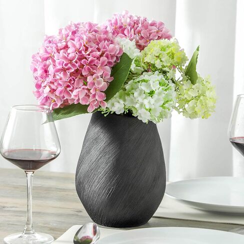 ALMA 14" Tall White Flower Vase, Large Modern Ceramic Vase for Home Decor, Minimalist Beige Vase for Living Room, Dinning Room, Bedroom, Enterway, Bookshelf, Fireplace, Gift for Housewarming in Kuwait