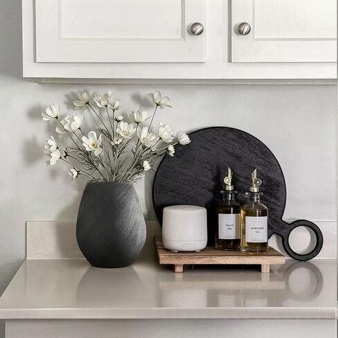ALMA 14" Tall White Flower Vase, Large Modern Ceramic Vase for Home Decor, Minimalist Beige Vase for Living Room, Dinning Room, Bedroom, Enterway, Bookshelf, Fireplace, Gift for Housewarming in Kuwait