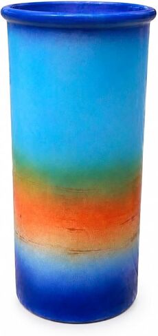 Handmade USA Ocean Blue VASE - 9" H x 4.5" W Perfect Pottery Wedding Gift Individually Signed by Award-Winning Artist Judith Stiles in Cape Cod Studio for Mantelpiece, Bedroom, Living Room in Saudi Arabia