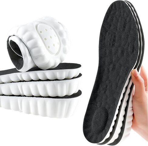 Height Increase Insoles Heel Lifts for Men and Women,Comfort Shoes Elevator,Memory Foam Cushion Shoe Insoles for Foot Pain Relief (Black-White, 1.4IN-US Men 8-11) in Saudi Arabia