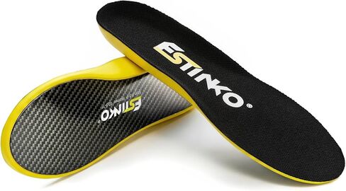 Estinko Carbon Fiber Performance Insoles - Customized Athletic Inserts for Basketball, Volleyball, Racquet Sports, Running & More, Shock Absorption (Men's 8.5-9/Women's 10.5-11, 10.87") in Saudi Arabia