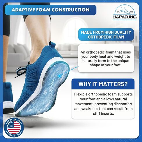 HAPAD Comf-Orthotic Soft Support Replacement Insoles for Women - Comfortable Cushioned Soft Insoles for Women, Casual, Work, Light Use Inserts for Shoes with Arch, Heel & Forefoot Support in Saudi Arabia