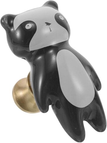 Cabilock Creative Panda Drawer Pulls Decorative Cabinet Door Handles Brass Ceramic Room Dresser Pulls with Screws for Wardrobe Closet Furniture in Saudi Arabia