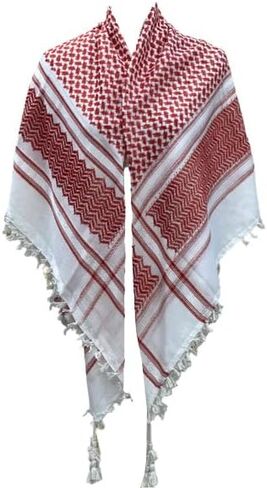 Red & White Keffiyeh Scarf – Premium Quality Traditional Palestinian Headscarf for Everyday & Cultural Wear in Saudi Arabia