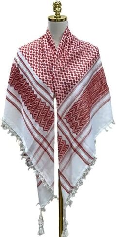 Red & White Keffiyeh Scarf – Premium Quality Traditional Palestinian Headscarf for Everyday & Cultural Wear in Saudi Arabia