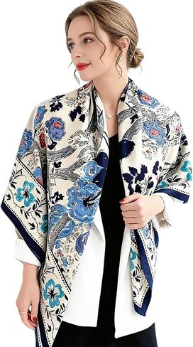 Extra-Large Square Scarf 51" Fashion Scarves Shwal Scarf Headscarf Hair Wrapping Scarfs Neck Scarves for Women B04 in Saudi Arabia