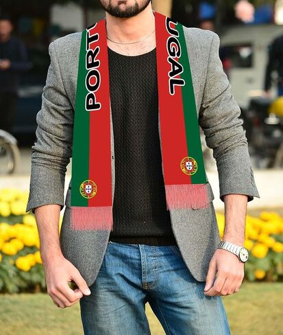 Portugal Flag Scarf, 5FT Long Portuguese Velvet Shawl,150×18cm Decor For Sport Parade Graduation Banner in Saudi Arabia