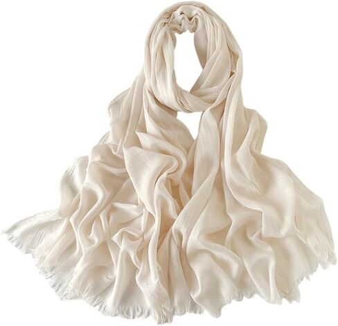 Mawjom Women Scarf Cotton Linen Shawl Wrap Plain Plain Lightweight Headscarf 39"x77" in Saudi Arabia