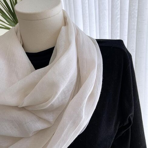 Mawjom Women Scarf Cotton Linen Shawl Wrap Plain Plain Lightweight Headscarf 39"x77" in Saudi Arabia