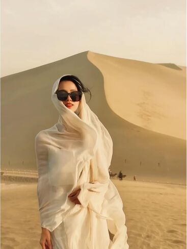 Mawjom Women Scarf Cotton Linen Shawl Wrap Plain Plain Lightweight Headscarf 39"x77" in Saudi Arabia