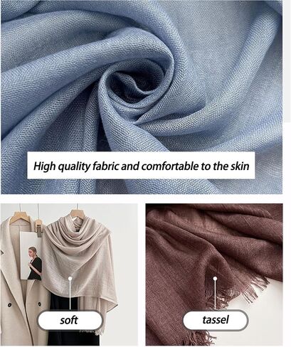 Mawjom Women Scarf Cotton Linen Shawl Wrap Plain Plain Lightweight Headscarf 39"x77" in Saudi Arabia