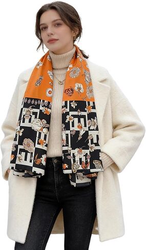 Extra-Large Square Scarf 51" Fashion Scarves Shwal Scarf Headscarf Hair Wrapping Scarfs Neck Scarves for Women B04 in Saudi Arabia