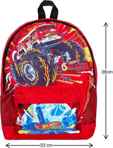 حقيبة ظهر Hot Wheels Monster Trucks + حقيبة غداء + حقيبة أقلام للأولاد مكونة من 3 قطع in Kuwait