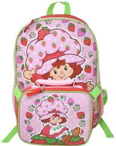 Fast Forward Strawberry Shortcake 16 Inch Backpack with Lunch Bag, Pink Character Design with Strawberry Theme in Kuwait