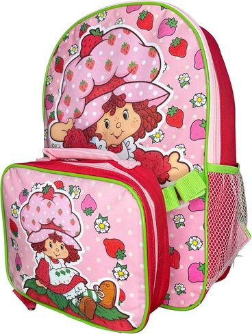 Fast Forward Strawberry Shortcake 16 Inch Backpack with Lunch Bag, Pink Character Design with Strawberry Theme in Kuwait