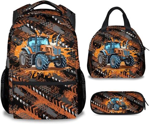 Mercuryelf Backpack and Lunch Box - Cool Motorcycle Backpacks with Lunch Bag for Kids Boys - 17 Inch 3 in 1 Bookbag Set for School, Travel in Saudi Arabia
