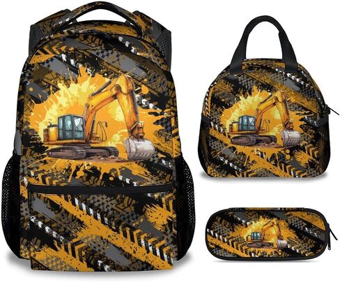 Mercuryelf Backpack and Lunch Box - Cool Motorcycle Backpacks with Lunch Bag for Kids Boys - 17 Inch 3 in 1 Bookbag Set for School, Travel in Saudi Arabia