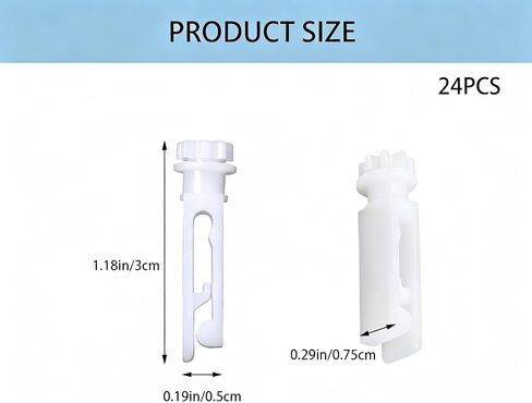 Vertical Blinds Replacement Stem 24 Sets(1.22" L x 0.55" W) White Repair Components, Vertical Blind Clips & Verticals Blinds Replacements Parts for Window in Saudi Arabia