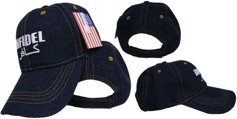 Infidel Armed Military Blue Jean Denim Style Embroidered Cap Hat in Saudi Arabia