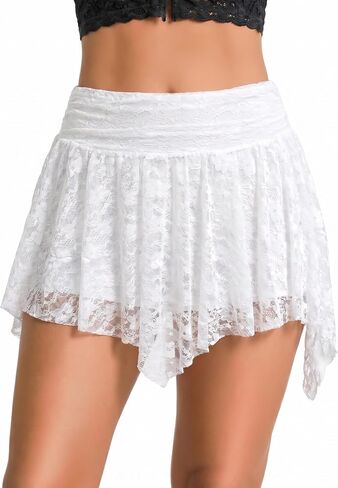 Avidlove Lace Mini Skirts for Women Boho Layered Y2k Asymmetrical Short Skirt Summer Clubwear Party in Kuwait