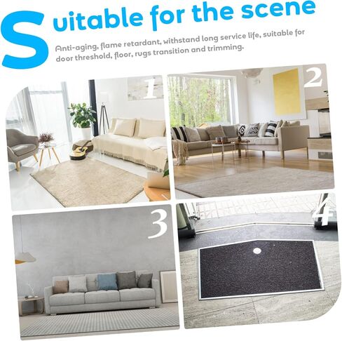 5M Carpet Transition Strip Vinyl Floor Edging for Smooth Tile to Carpet Transition Self Adhesive Easy Installation Suitable for Heights Under in Kuwait