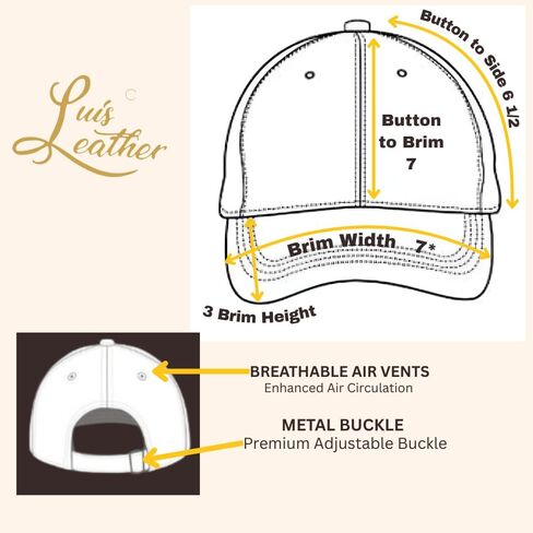 Luis Leather 100% Cotton Stylish Unisex Baseball Cap for Outdoor Workout and Activities - Adjustable Casual Cap for Daily Wear (Black) in Saudi Arabia