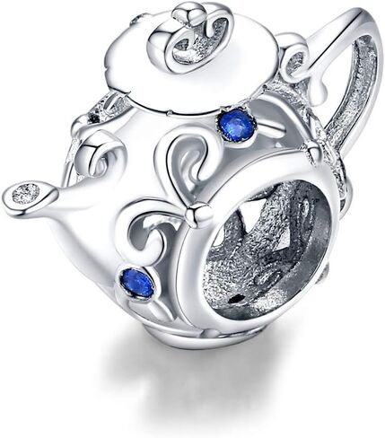 Teapot Cup Charm Original 925 Sterling Silver Bead for Bracelets Christmas Charm for Her Mom Wife in Saudi Arabia