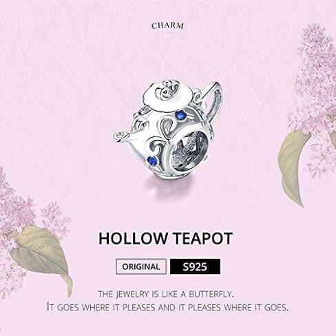 Teapot Cup Charm Original 925 Sterling Silver Bead for Bracelets Christmas Charm for Her Mom Wife in Saudi Arabia