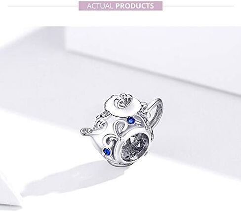 Teapot Cup Charm Original 925 Sterling Silver Bead for Bracelets Christmas Charm for Her Mom Wife in Saudi Arabia