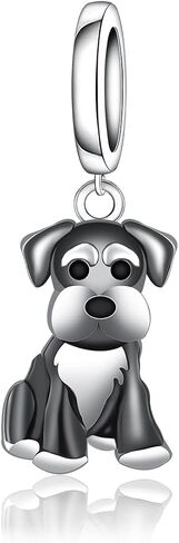 Schnauzer Charm Bead for Women: 925 Sterling Silver Schnauzer Charm for Bracelet Cute Animal Dog Bead Jewelry Gift to Mom Daughter Pet Lover in Saudi Arabia