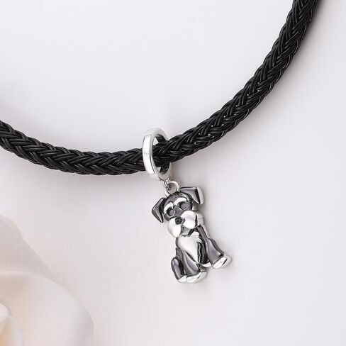 Schnauzer Charm Bead for Women: 925 Sterling Silver Schnauzer Charm for Bracelet Cute Animal Dog Bead Jewelry Gift to Mom Daughter Pet Lover in Saudi Arabia