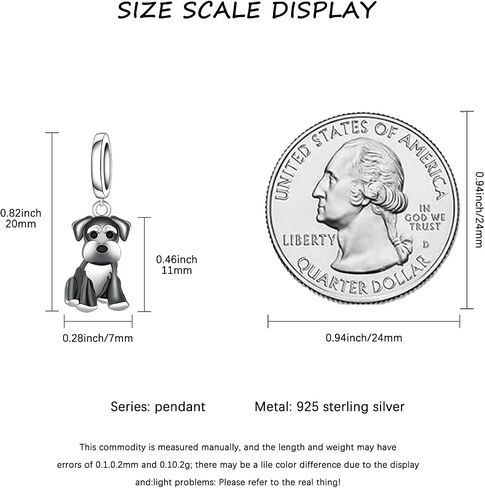 Schnauzer Charm Bead for Women: 925 Sterling Silver Schnauzer Charm for Bracelet Cute Animal Dog Bead Jewelry Gift to Mom Daughter Pet Lover in Saudi Arabia